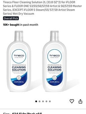 Tineco Deodorizing & Cleaning Solution - Blue/White (33.8 fl oz)
